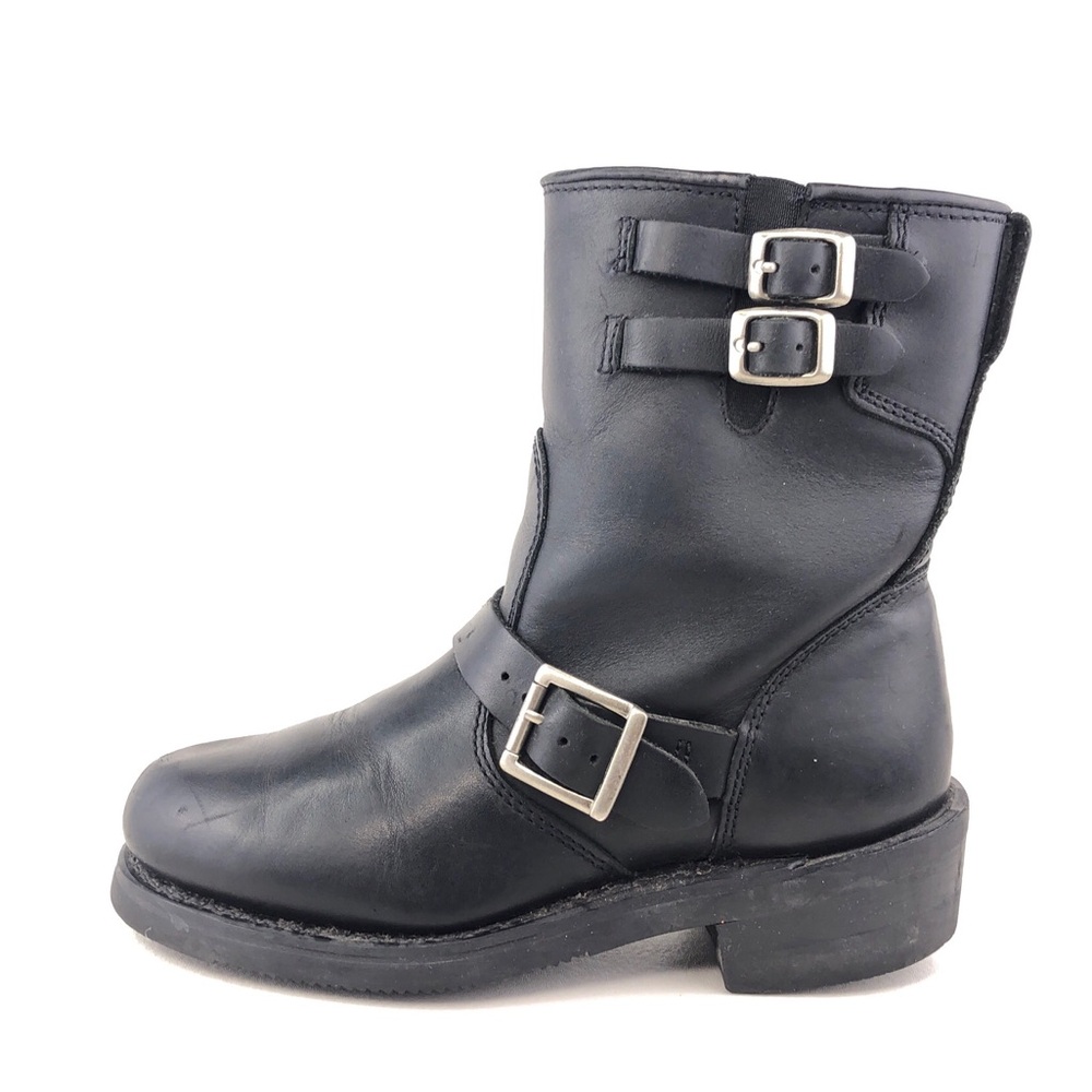 Easy Rider Black Leather Motorcycle Boots 7.5